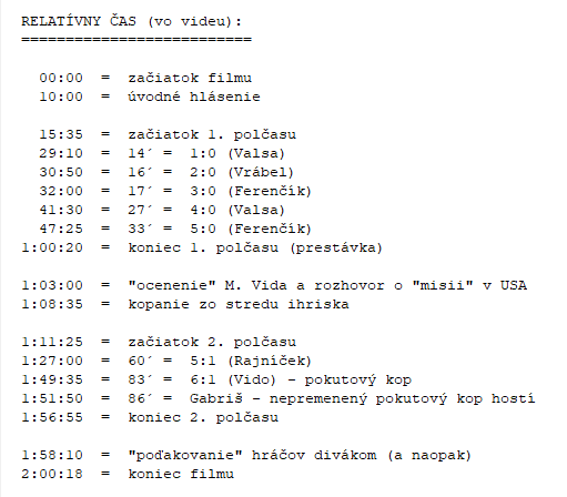text k videu