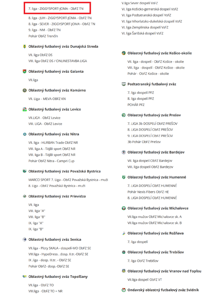 Systém futbalové súťaží dospelých v SR