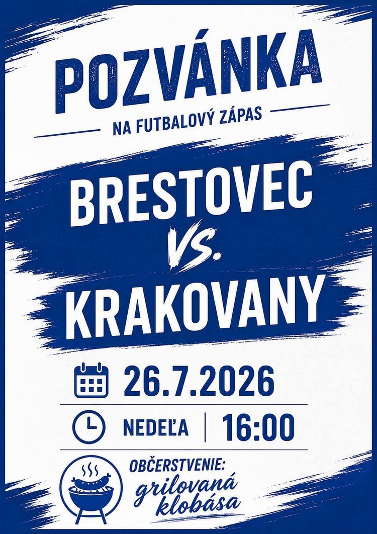Plagátik zmeny termínu prípravnýého zápasu s Krakovanmi